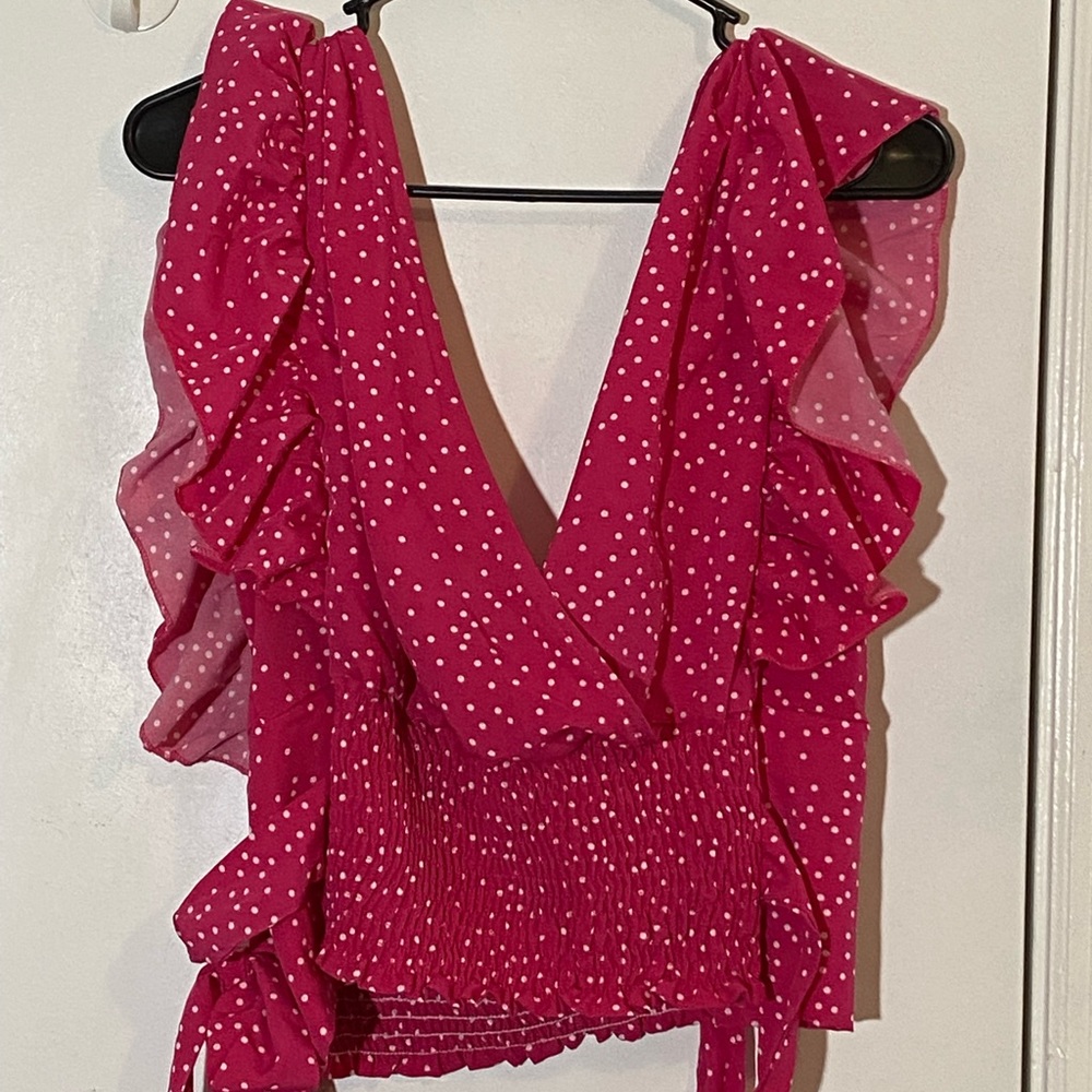 Bright pink crop top